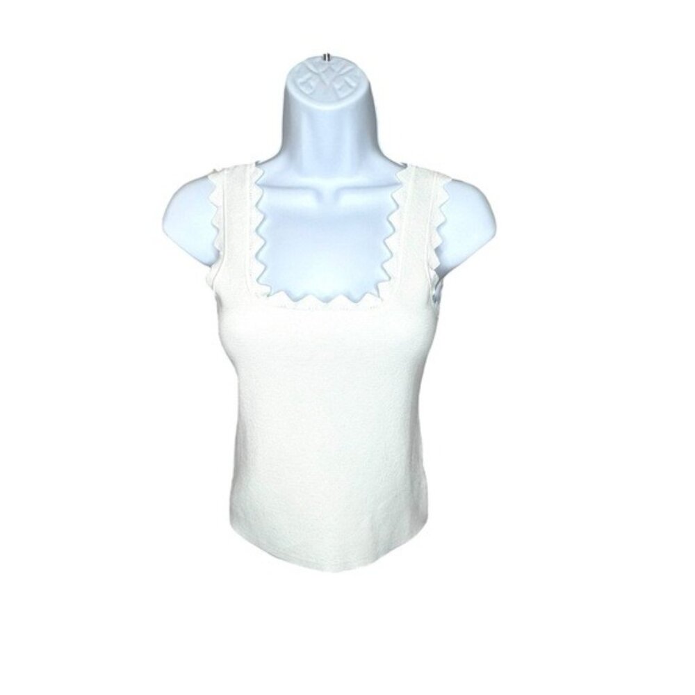 Tuckernuck | NEW White Ric Rac Compression Tank Size L - Picture 4 of 6
